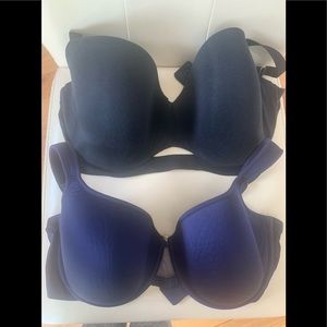 2 Thirdlove bras 34g black & purple